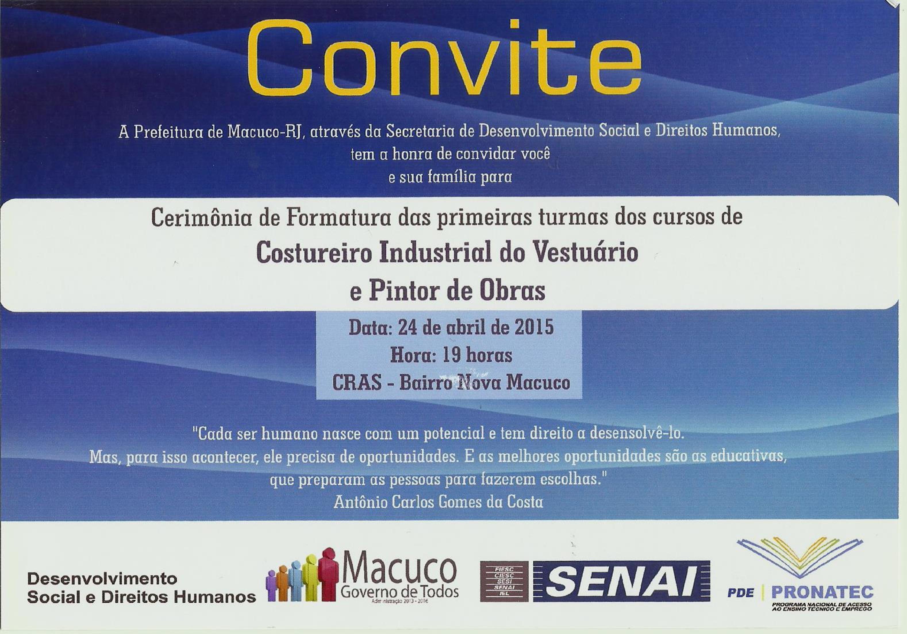 Administração quer aumentar qualificação da mão de obra em Macuco