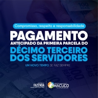 Prefeitura de Macuco antecipa 13º salário do funcionalismo